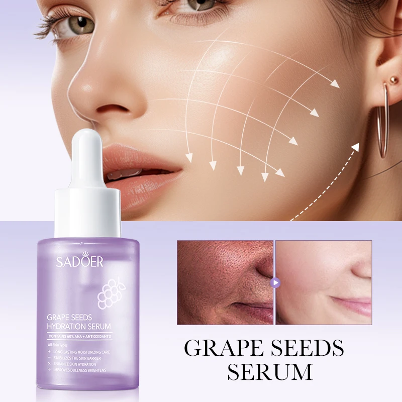

Grape Seed Antioxidant Serum Brighten Improve Skin Dullness Shrink Pores Oil Control Moisturizing Lift Firm Korean Cosmetics