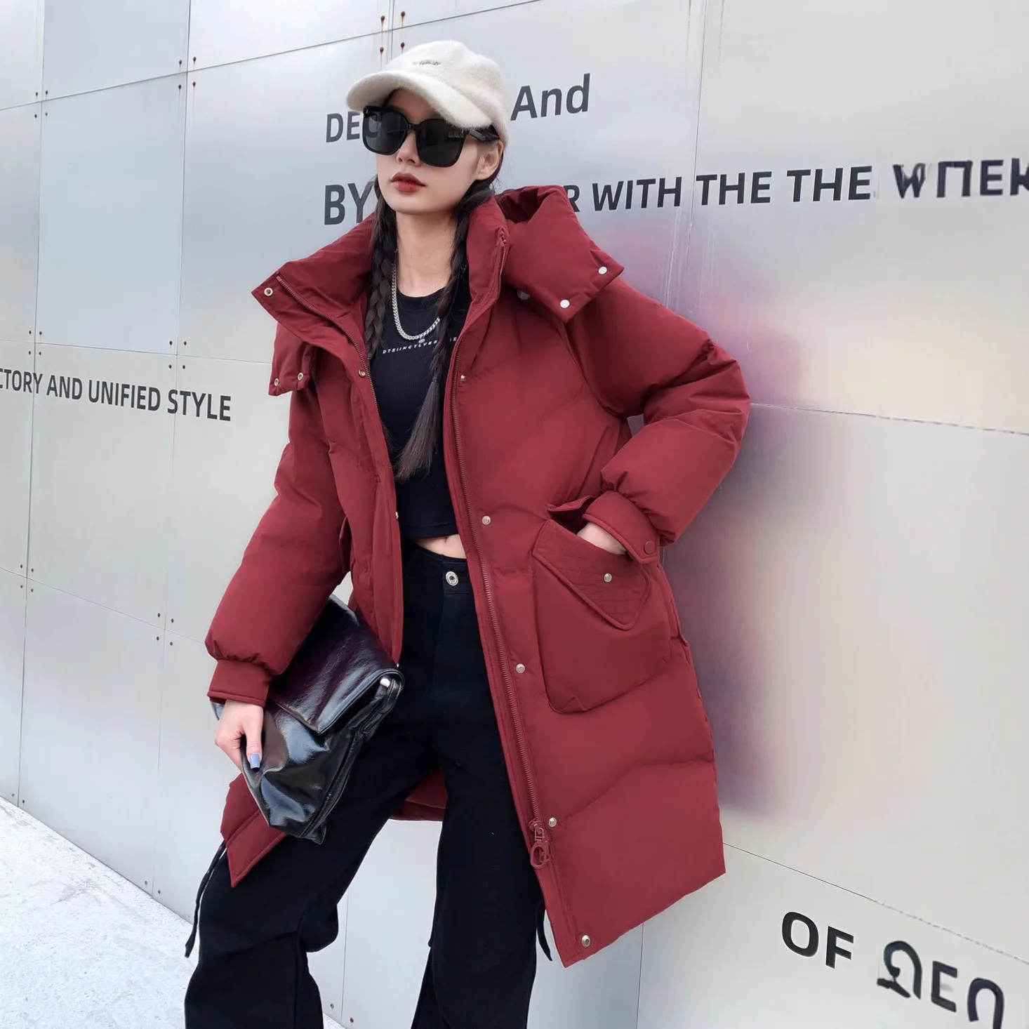 Doudoune à capuche pour femme, mode européenne d'hiver, manteau en duvet de canard blanc 90