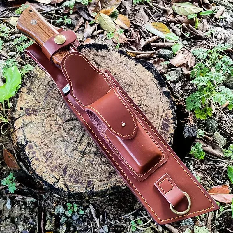 Portable Knife Sheath for Fixed Blade Knife, Convenient Leather Sheath with Crossbody Strap, Easy To Carry Most Straight Knives