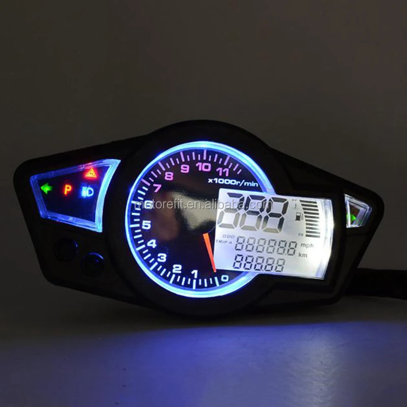 

Motorcycle LCD Speedometer Motorcycle Digital Odometer Speedometer Tachometer Fit for 2&4 Cylinders