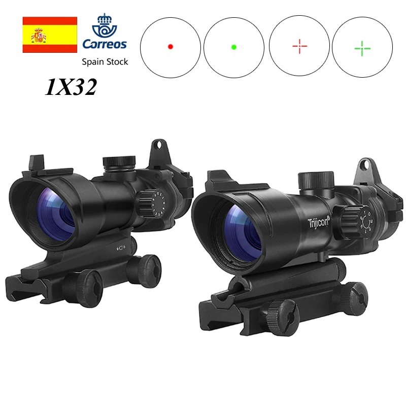 1X32 Red Dot Sight Optical Rifle Scopes Red Dot Scope Hunting Scopes With 20mm Rail for Airsoft Gun