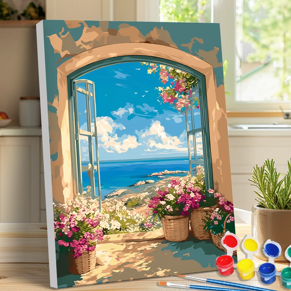 GATYZTORY Painting By Numbers On Canvas Easy Gift Modern outdoors landscape Oil Framed Painting