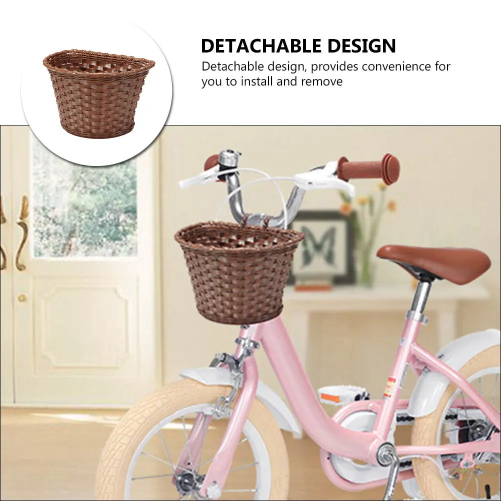 

1Set 's Bike Basket Small Size Detachable Front Storage Basket for Scooter Front Bike Accessory Plastic Frame