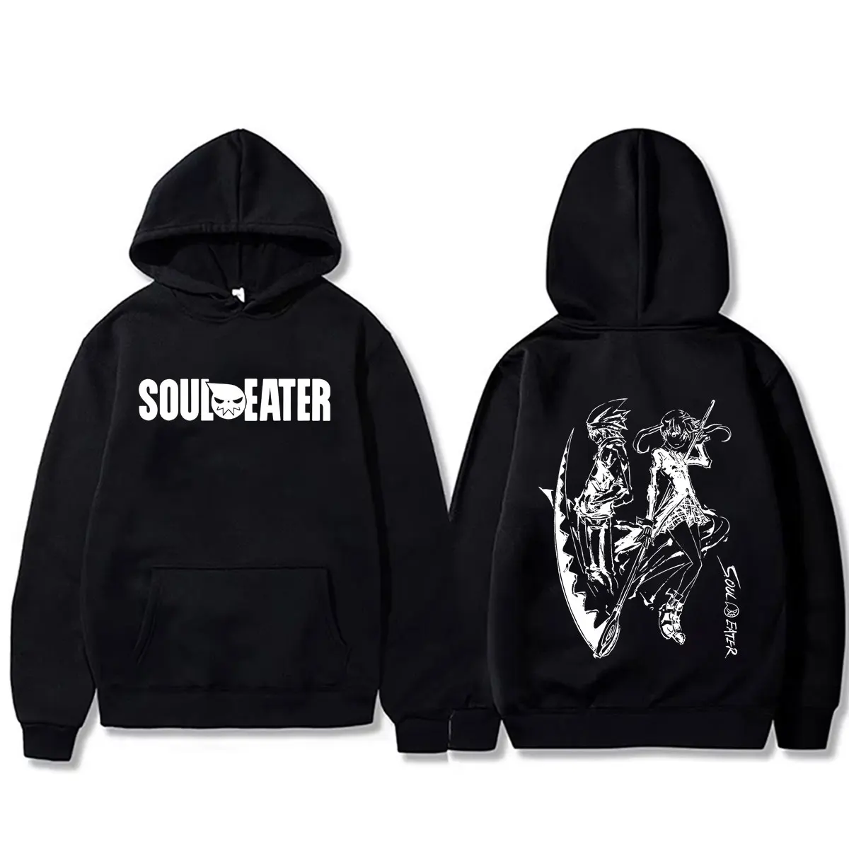 Anime Soul Eater Soul Evans Maka Albarn Hoodie Men Women Fashion Oversized Hooded Tracksuit Male Vintage Manga Pullover Hoodies