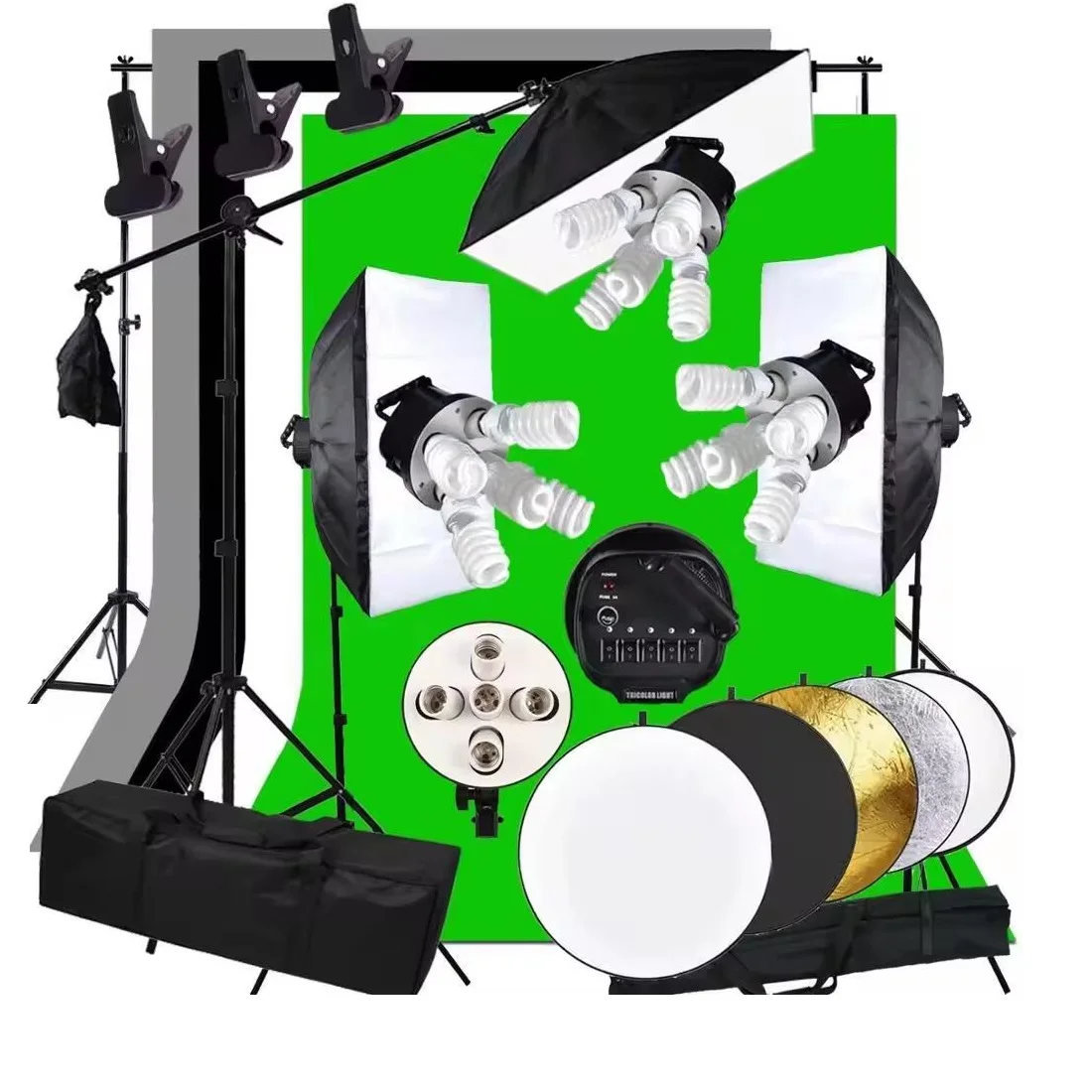 Photography 2x3m Photo Studio Kits Backdrop Stand Background Support System Continuous Light Softbox stand shooting background