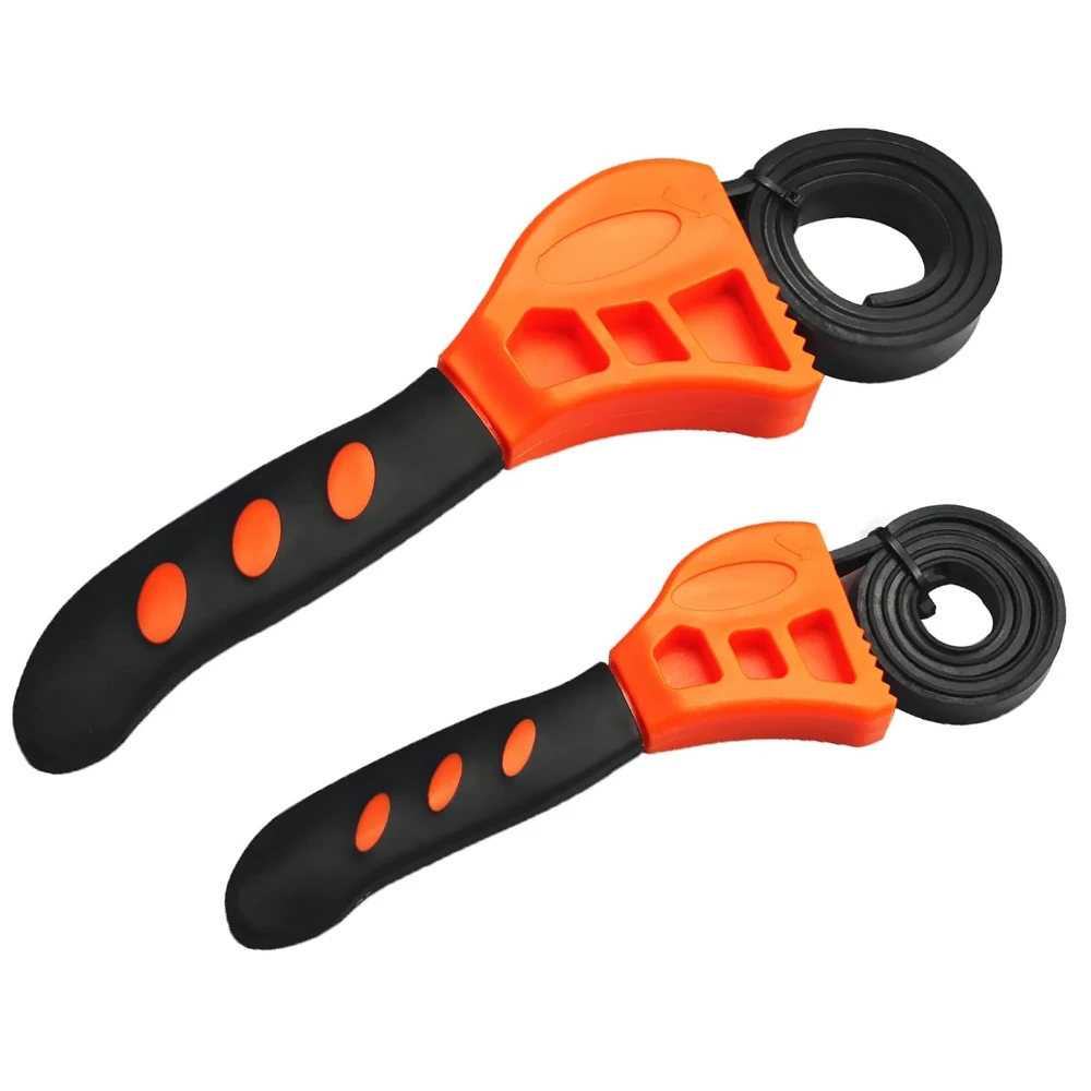 

2 шт., набор ключей для масляного фильтра, инструменты для ремонта автомобиля, открывалки для банок, трубный ключ, набор ключей с резиновым ремешком для механики, сантехники, оранжевый