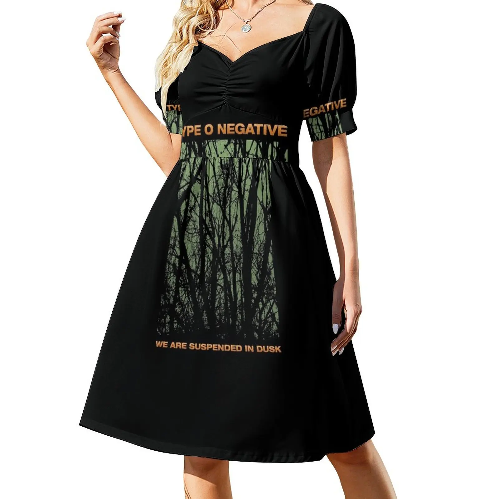 

Vintage Retro Type O Negative - Suspended In Dusk Halloween Short-Sleeved Dress luxury woman evening dress womens clothing