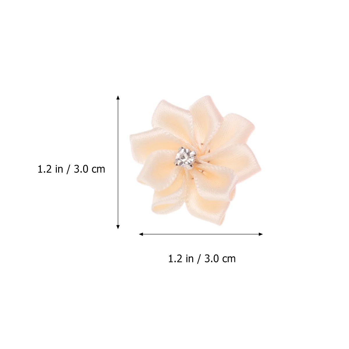 

40Pcs Girls Flower Headbands Diamond Decor 3cm Handmade Hair Bands Baby Headwear DIY Floral Accessories Baby Headwear