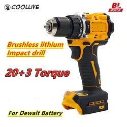 For Dewalt 20V Battery Brushless Electric Drill 20+3 Torque 10mm Electric Screwdriver Wireless Drill Power Tool DCD805