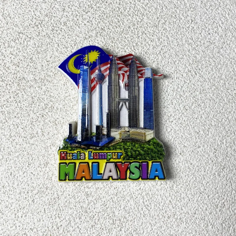 

Malaysian Famous Architecture Tourist Souvenir Craft Kuala Lumpur Petronas Towers 3D Decoration3dRefridgerator magnets