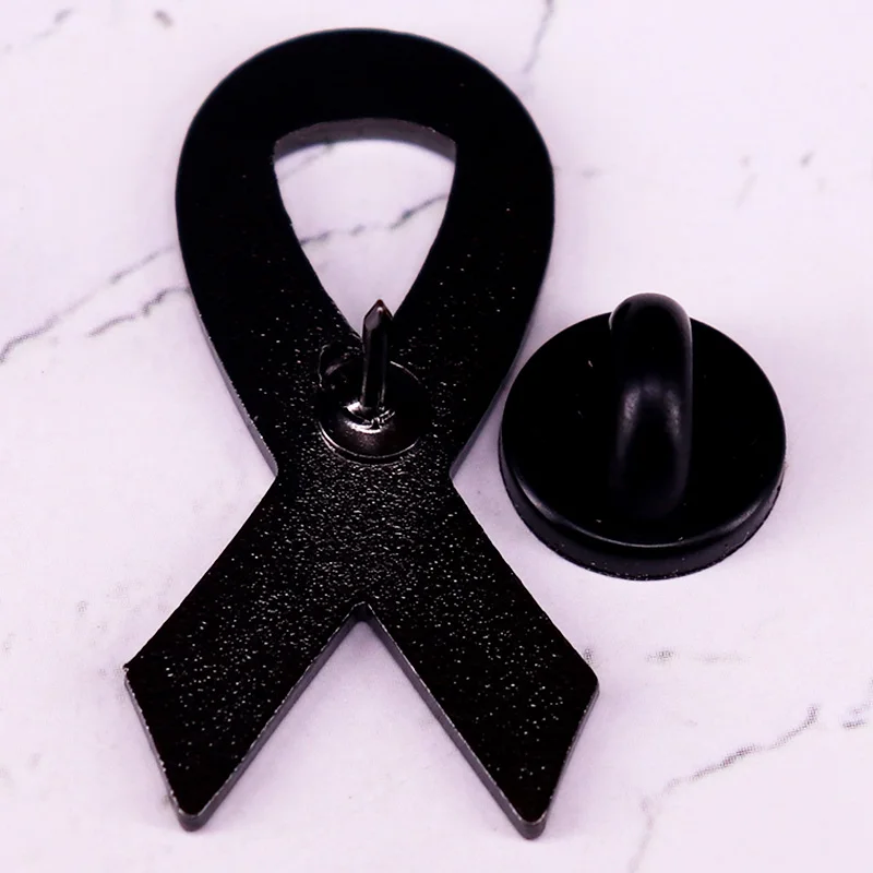 Gray Ribbon Enamel Pin Parkinsons Awareness Lapel Pin Jewelry Backpack Decorate