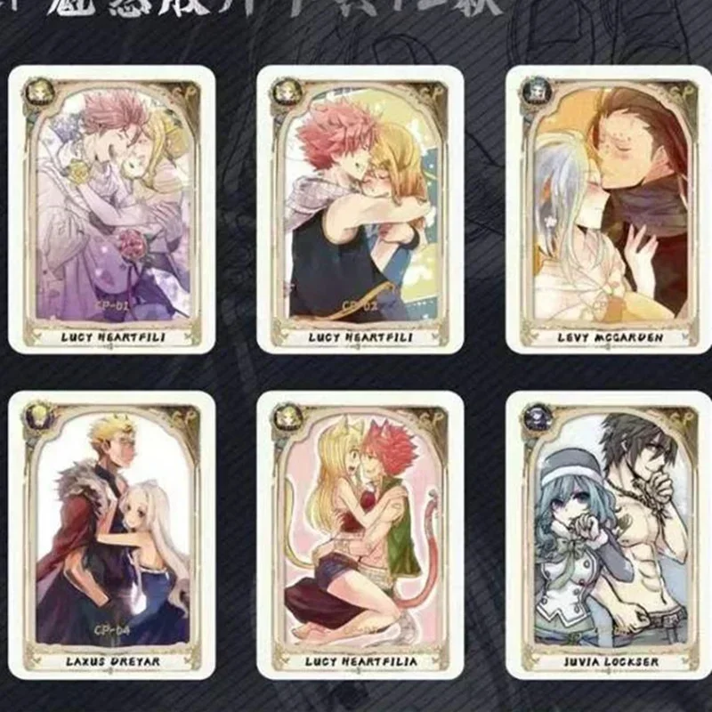 Fairy Tail Card Anime Figure Natsu Gray Lucy Gajeel Erza Mirajane Peripheral Collection Cards Board Game Children Birthday Gift