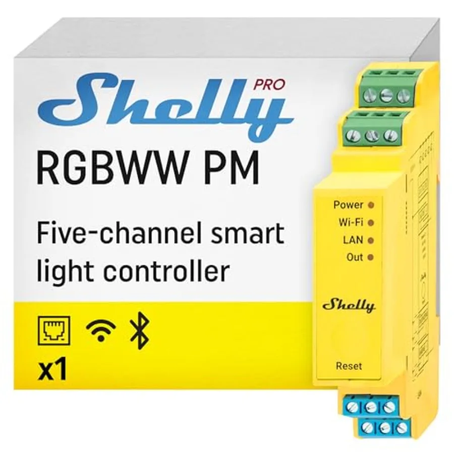 

Pro RGBWW PM Wi-Fi and LAN Smart Remote Control for RGBW Led Strips with Power Metering Home Automation No Hub Compatible with