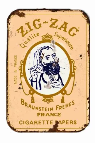 Zig Zap Cigarette Roll Paper Vintage Advertising  All Metal Tin Sign  8 x 12