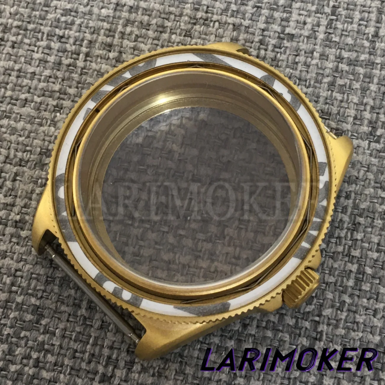 Gold 40mm Domed Sapphire Glass Tactical Frog FX-Diving Watch Case luminous Bezel Compatible For NH34 NH35 NH36 ETA2824 PT5000