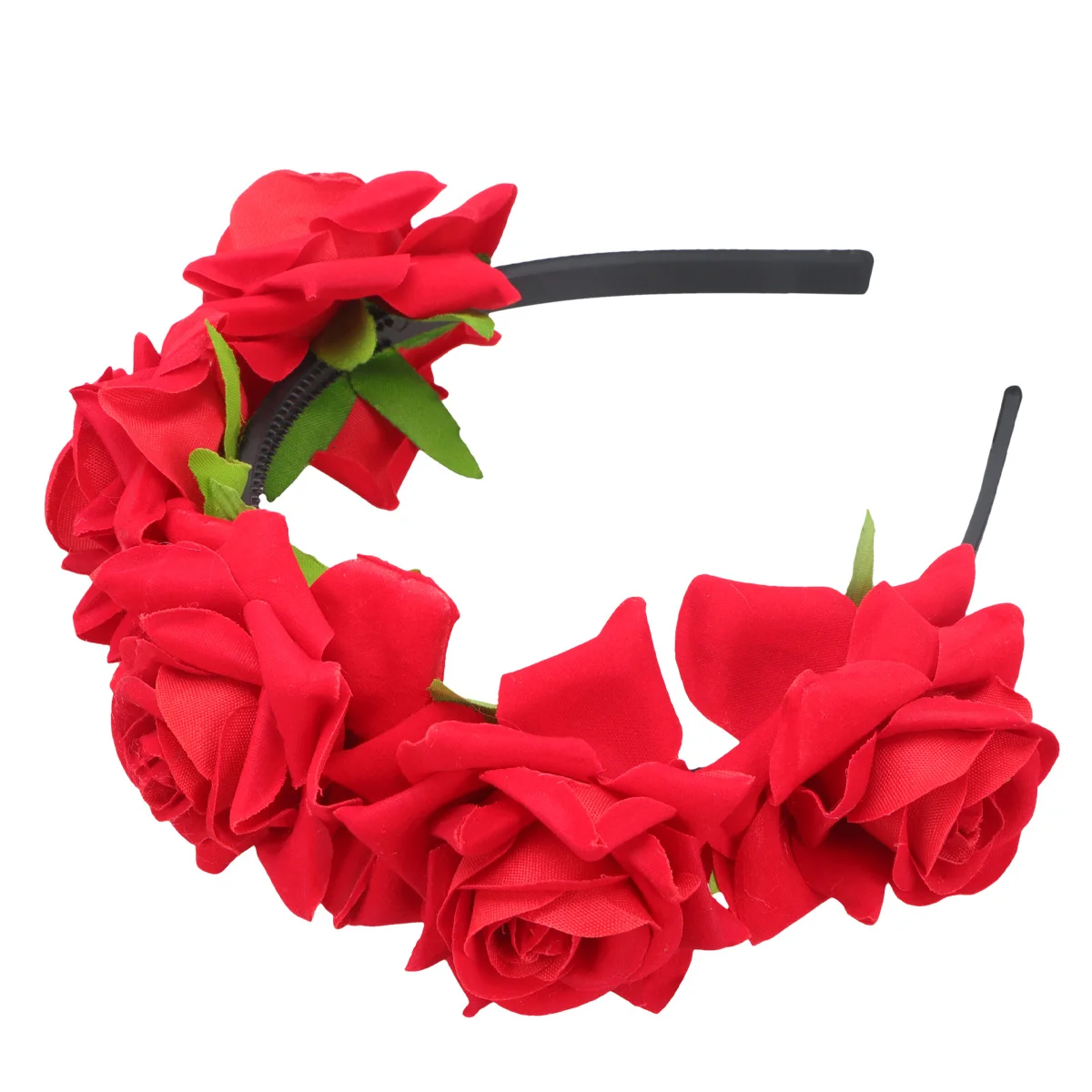 

1pc Simulation Rose Accessories Red 3D Flower Headband For Women Hair Hoop Party Wedding Photography Gift Lightweight