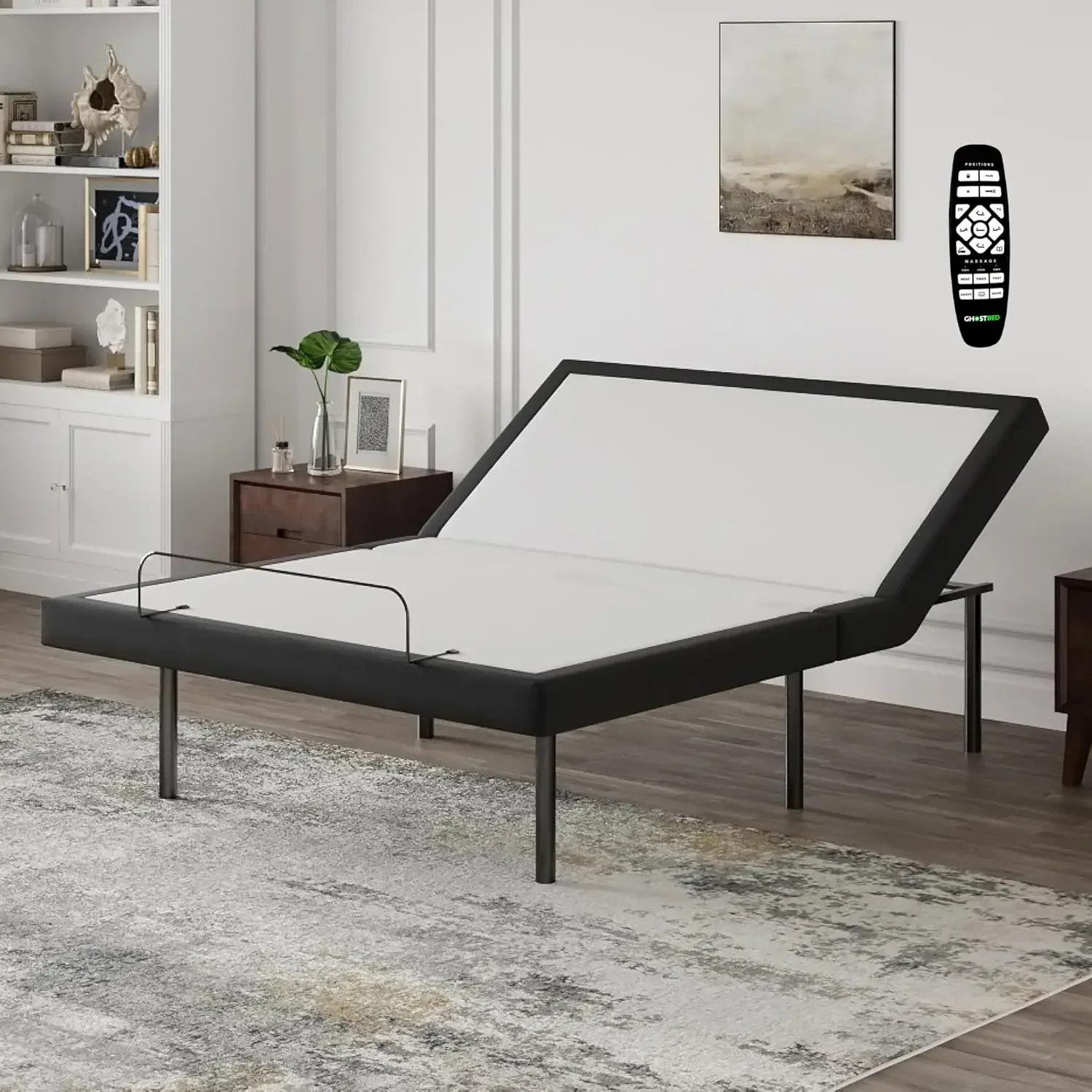 Folding Beds Adjustable Bed Frame Base with Wireless Remote Zero Gravity & Massage Settings USB Ports Relaxing Grey