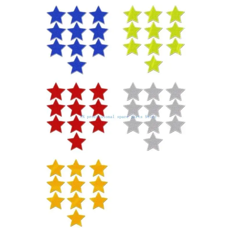 41XA Motorcycle Reflective Star Car Stickers Selfadhesive for Night Driving Safety