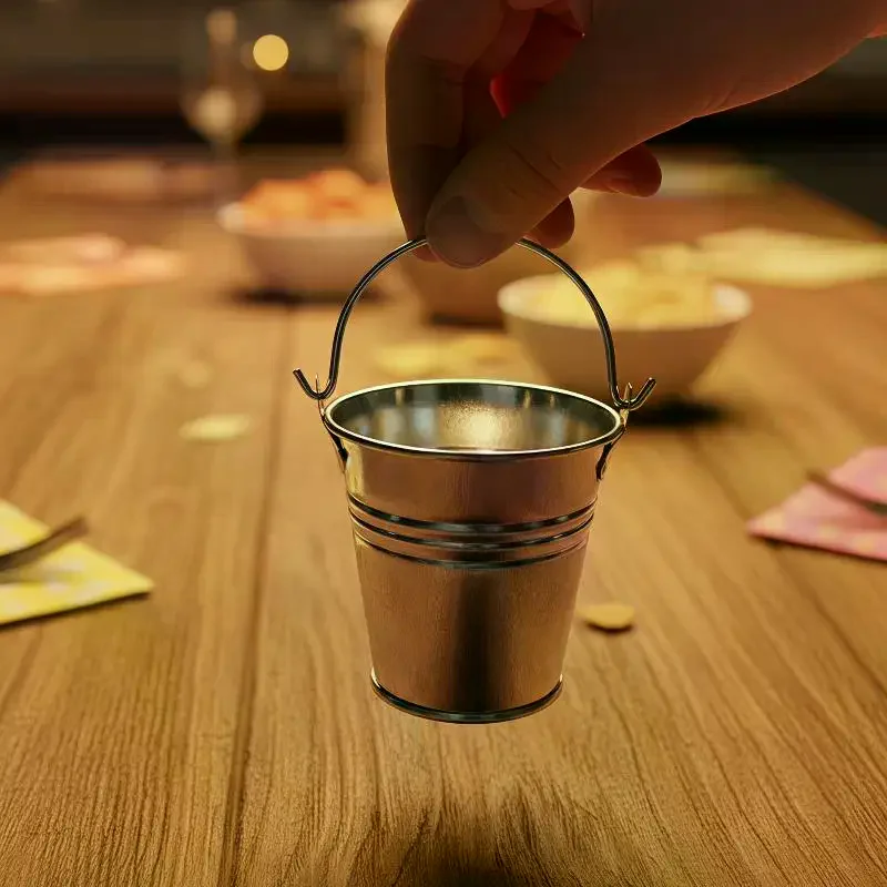 Mini Metal Drinking Cups Reusable Portable Handle 1/3/5Pcs Unbreakable For Kids Birthday Party Outdoor Activities