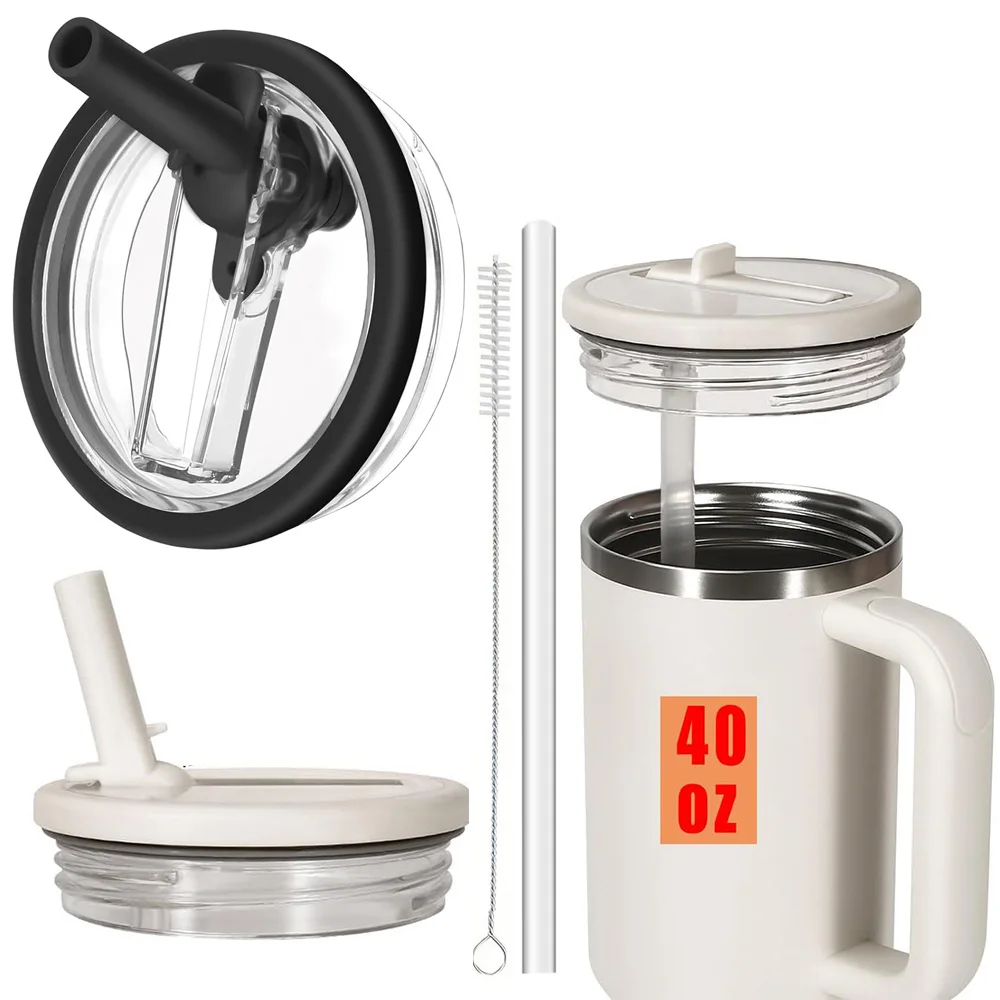 Tapa de 40oz para Stanley Flip Straw, tapa de vaso a prueba de fugas, repuesto para accesorios de taza Stanley, cubierta de paja