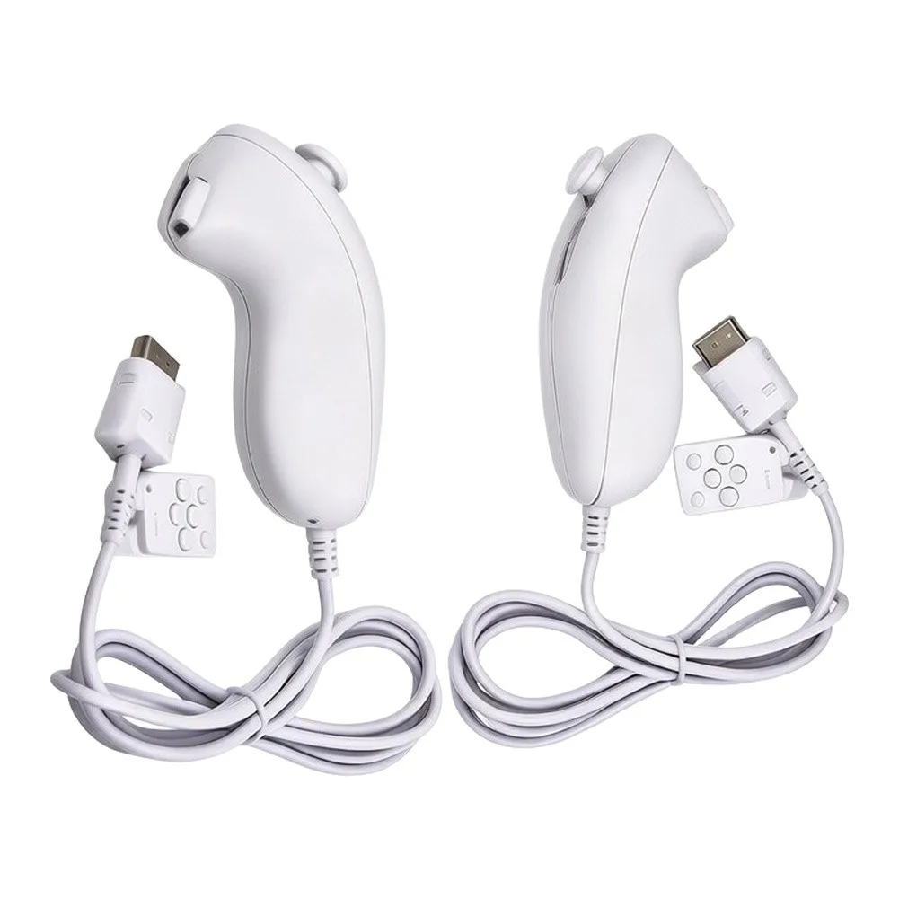 2Pcs Curved Handle Game Controller With 3 Motion Sensing ABS Material For Nintendo For Wii And For Wii U Console Replacement For