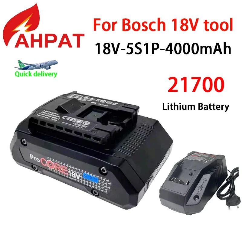 Bosch 18V 4.0AH Professional Cordless Tool BAT618 BAT609 GBA18V80 21700 Battery ProCORE Replacement Battery