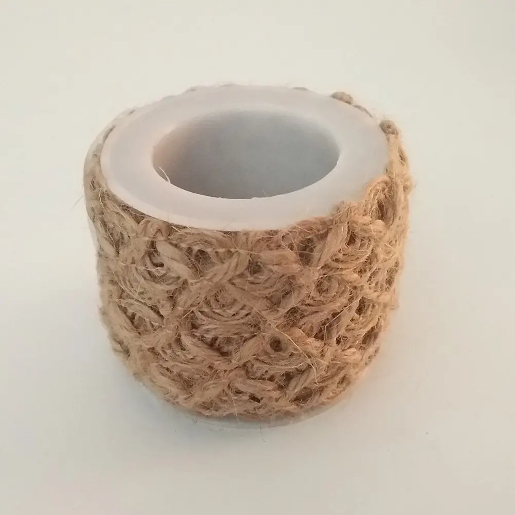 5M Natural Jute Ribbon Roll Hessian Burlap Twine Wearproof for Handicraft DIY Art Lessons Party Decoration Burlap Ribbon