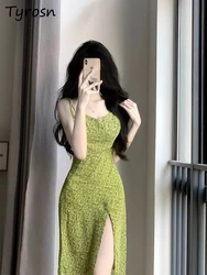 Dresses Women Summer Korean Style Shinny Sexy Side-slit Fashion Breathable Youthful Charming Daliy All-match Schoolgirls Cozy