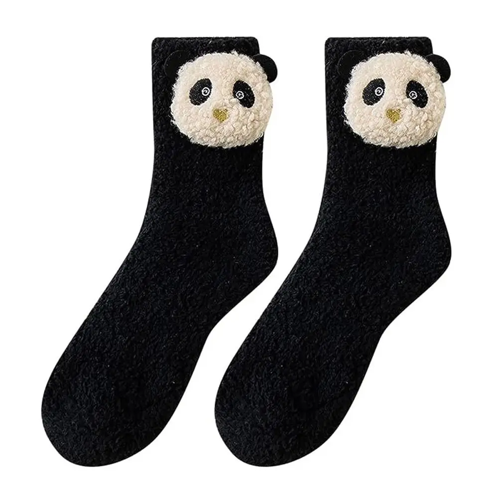 

New Autumn Winter Fuzzy Animal Socks Soft Coral Fleece Warm 3D Animal Cartoon Socks Elastic Coral Fleece Sleep Socks Women Girls