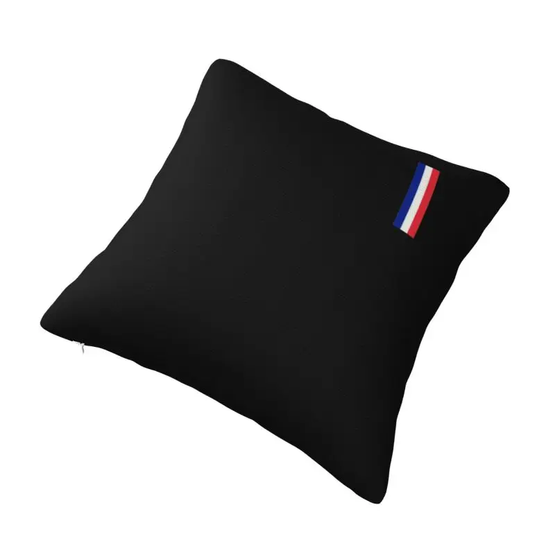 Custom Modern Flag Of France Cushion Cover for Sofa Polyester France Patriotic Pillow Case