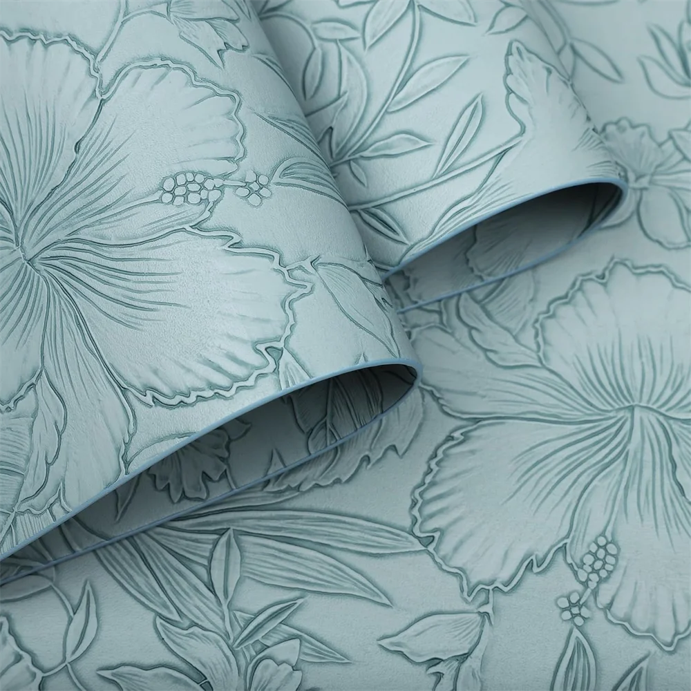 مفارش أطباق، مفارش أطباق منقوشة بالزهور مقاومة للحرارة وغير قابلة للانزلاق 100% مقاومة للماء ومضادة للزيت وقابلة للمسح من الجلد الصناعي #4