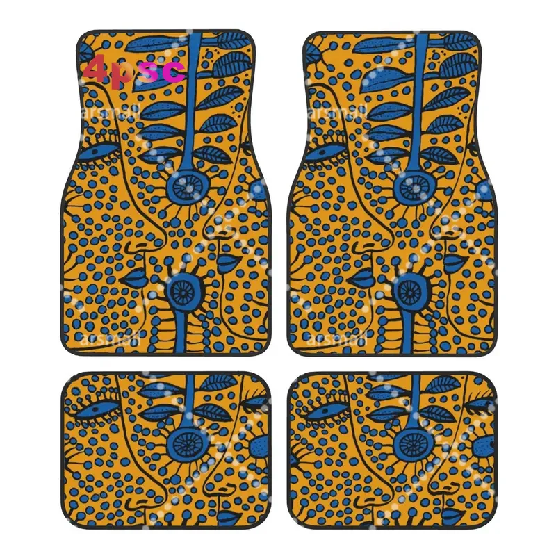 Yayoi Kusama Car Floor Mats of 4 Pieces Crystal Velvet Rugs Conversations In Heaven Universal Car Front Rear Carpets Foot Mats