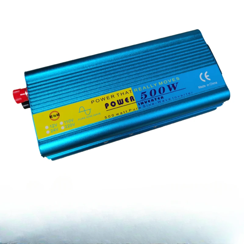 500W pure sine wave inverter 12V./24V. to 220V power converter with USB port