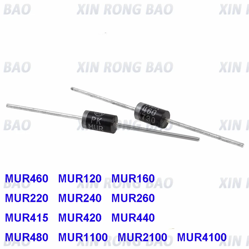20pcs MUR460R DO-201 diode MUR460 MUR120 MUR160 MUR220 MUR240 MUR260 MUR415 MUR420 MUR440 MUR480 MUR1100 MUR2100 MUR4100 MUR2100