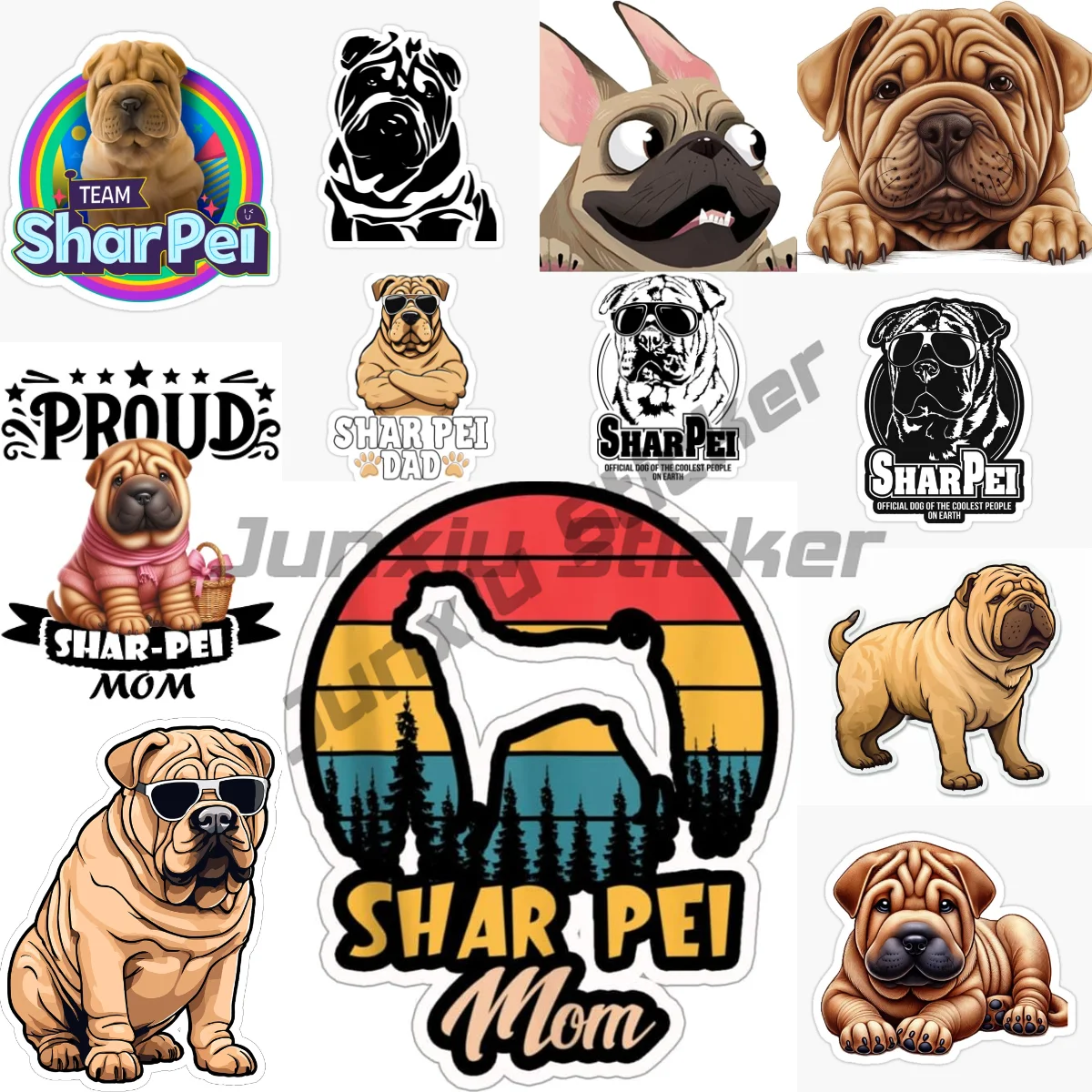 

SHAR-PEI Dog Car Sticker Shar Pei Dog Pet Animal Waterproof Vinyl Decal Car Accessories Decor Pegatinas Para Coche