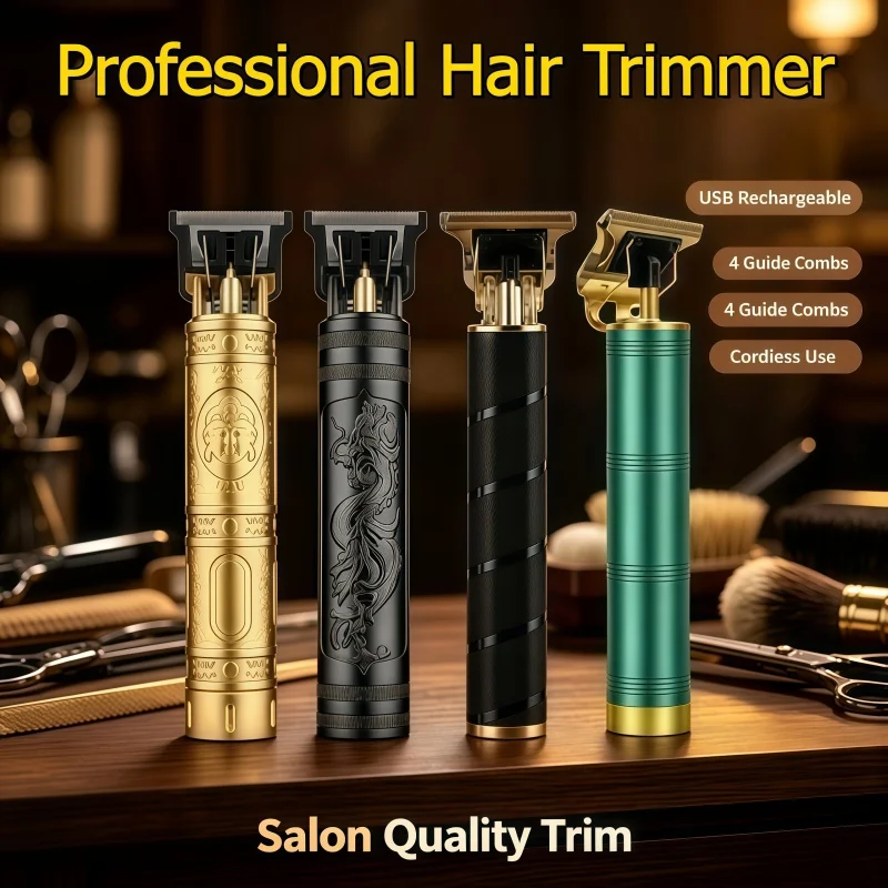 Retro-style electric hair clipper T9 hair trimmer Rechargeable men's hair clipper Professional men's hair grooming tool