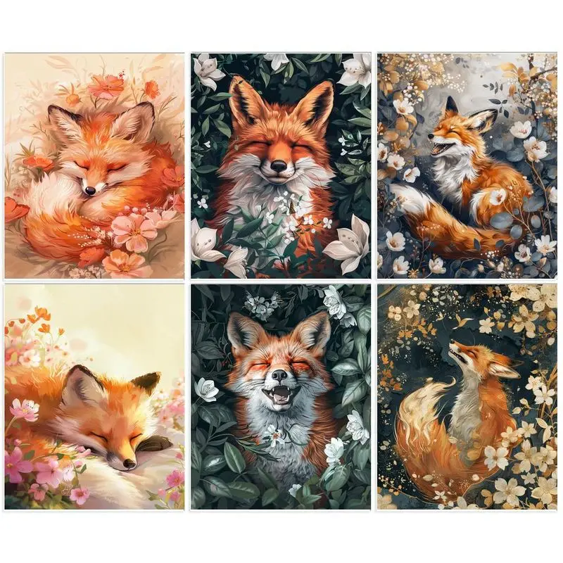 

SDOYUNO Diy Paint By Numbers For Adults Fox Animals Canvas Painting Kits Acrylic Drawing Handwork Crafts For Home Decoration