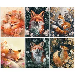 SDOYUNO Diy Paint By Numbers For Adults Fox Animals Canvas Painting Kits Acrylic Drawing Handwork Crafts For Home Decoration