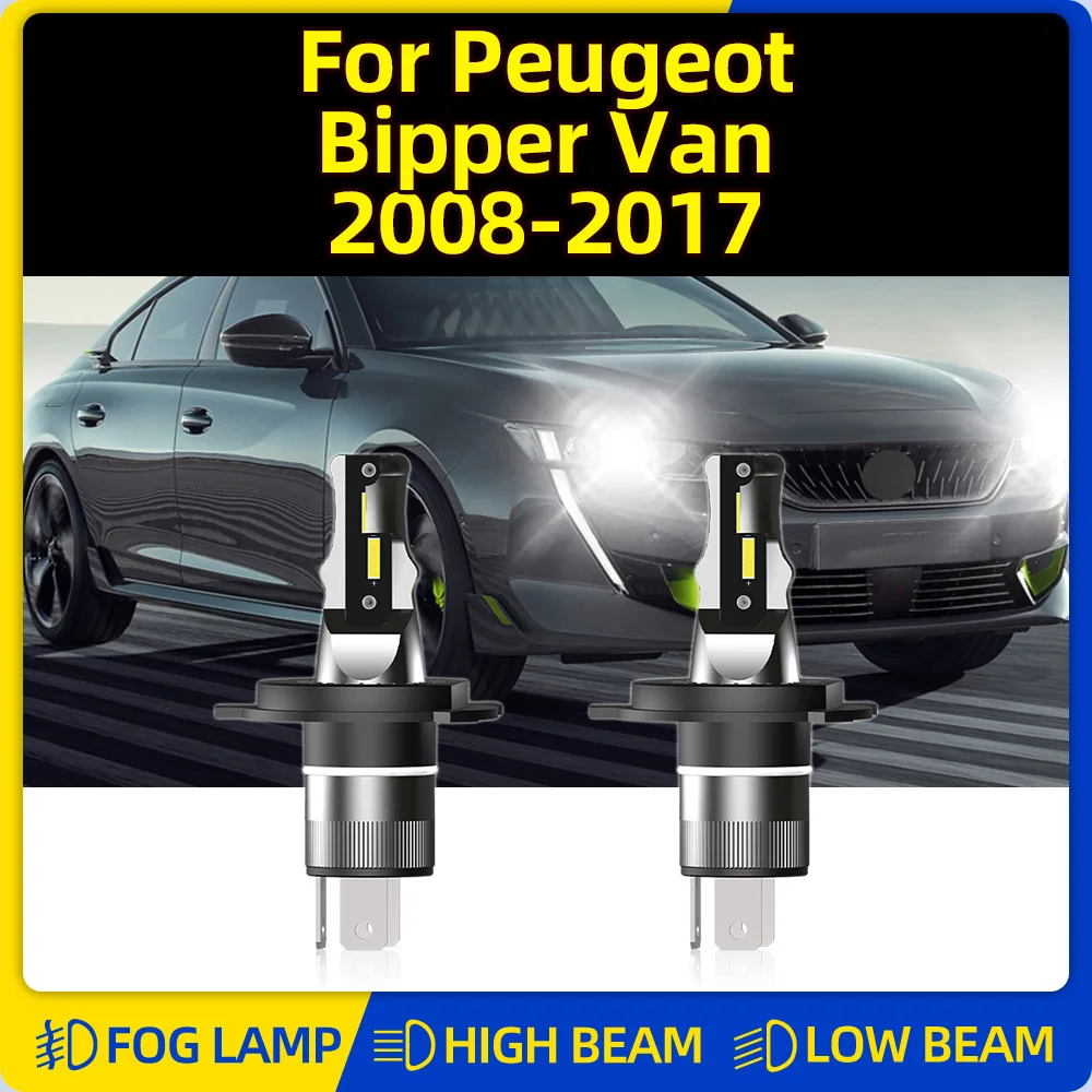 20000LM H4 LED Car Headlight Bulbs 6000K Plug And Play Auto Lamps 12V For Peugeot Bipper Van 2008-2012 2013 2014 2015 2016 2017