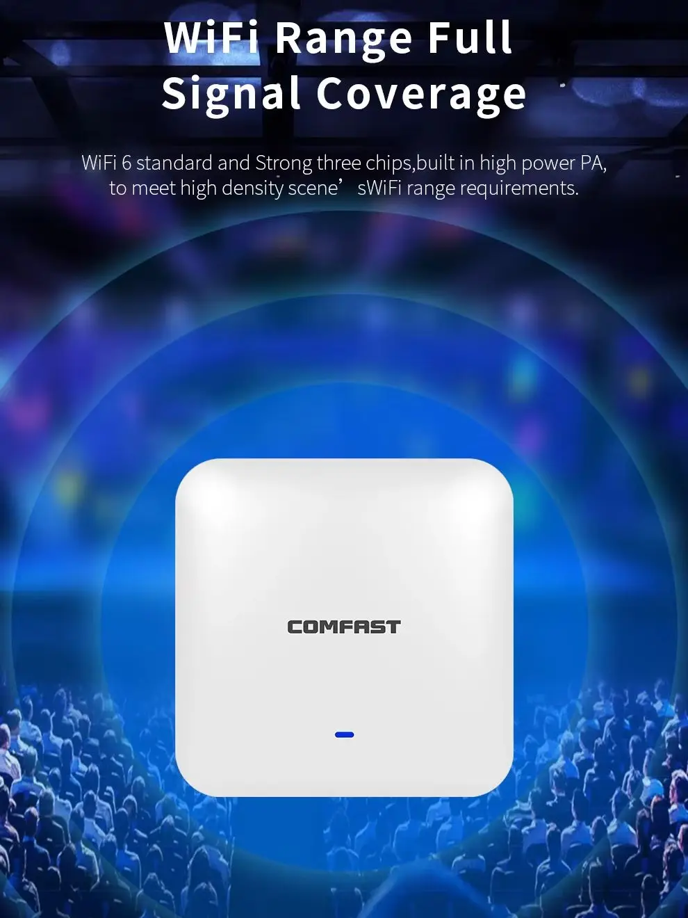 Comfast-enrutador WiFi AX3000 de 6 puntos de acceso, amplificador de 5Ghz + 2G, banda Dual, Gigabit, 6 rangos, extensor de techo, MU-MIMO POE