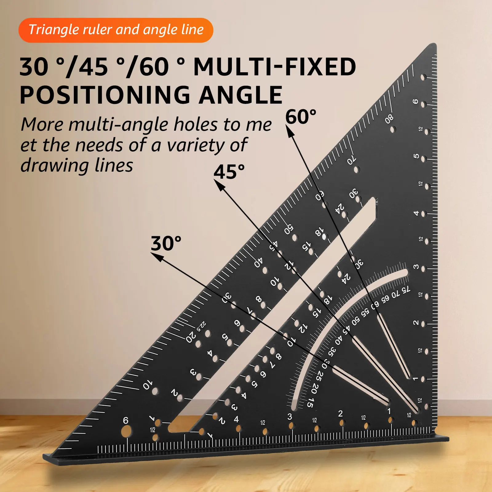 Triangle Ruler Measurement Tool Aluminium Alloy Carpenter Set Square Angle Scriber Tools Try Square Triangular Woodworking Tools