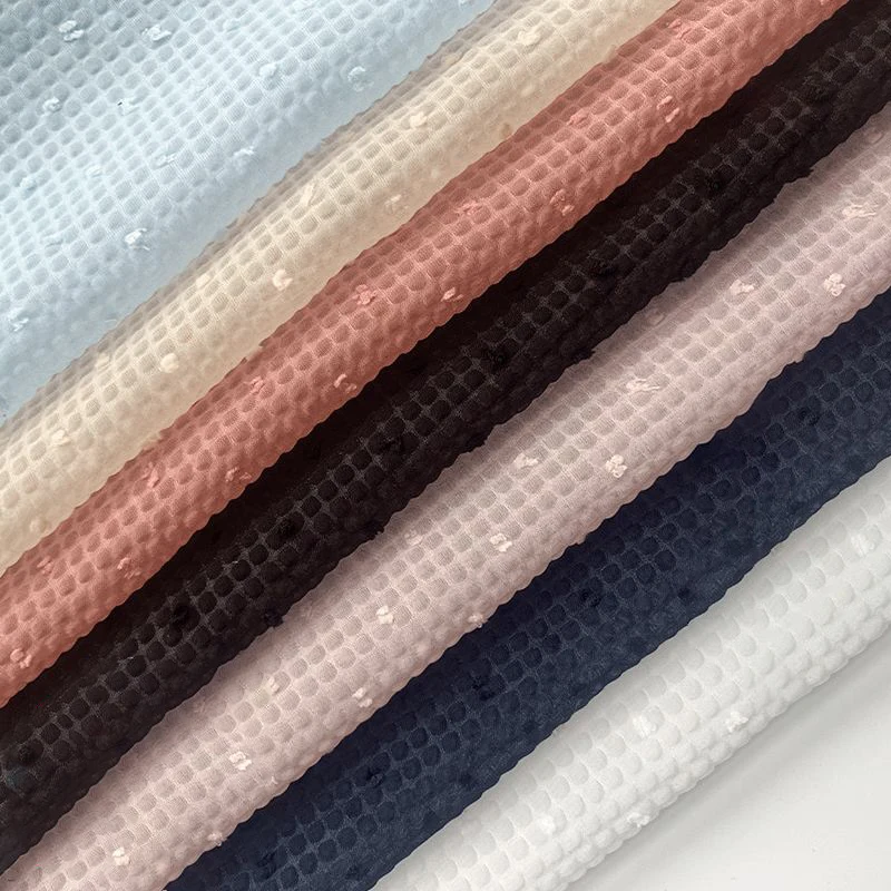 Embossed Jacquard Fabric 100% Polyester Breathable Fabrics for Clothing Dress Diy Sewing 50cmX150cm