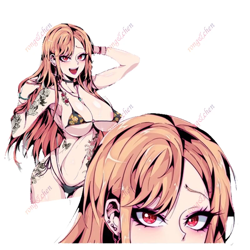 Anime Bikini Car Sticker Kitagawa Marin for Car Motorcycle Racing Helmet Laptop Trunk Body Car Window Surfboard PVC Vinyl Decals