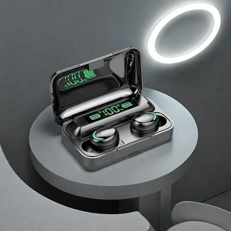New F9 Bluetooth Headphones 9D Stereo High Bass Sport Earphones Handfree Touch Control Tws Wireless Earbuds Waterproof Headset
