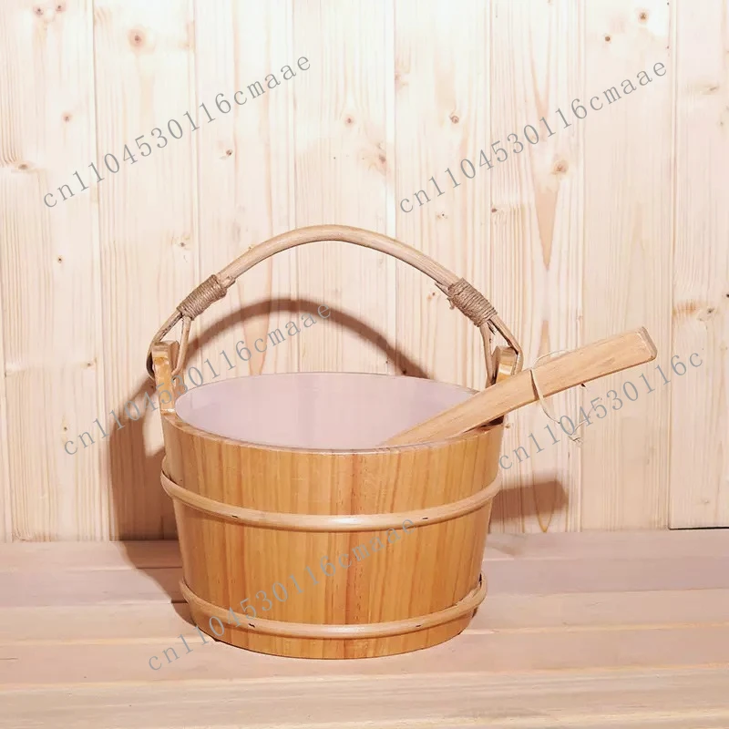 

Steaming Room Dry Steaming Room Equipment Accessories Watering Shower Portable Wooden Bucket Wooden Spoon Water Scoop