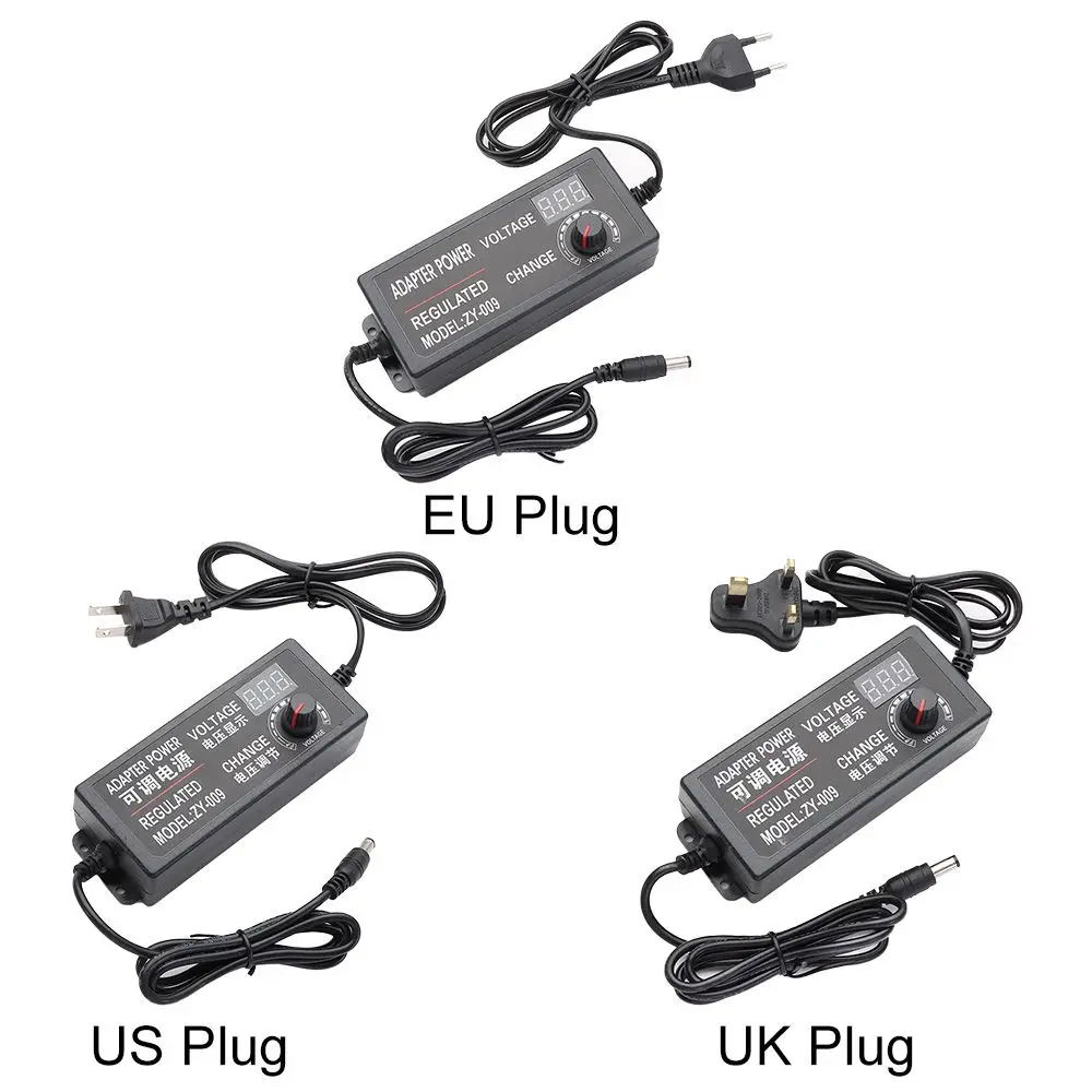 ทนทาน AC/DC ตัวแปรโวลต์ 3 V-12 V Charger แหล่งจ่ายไฟตัวแปรอะแดปเตอร์ปรับแรงดันไฟฟ้า