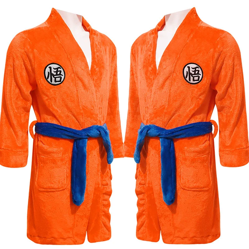 Anime Goku Kakarotto Cosplay Costume Pajamas Unisex Adult Sleepwear Night Robe Bathrobe Xmas Props Flannel Clothing