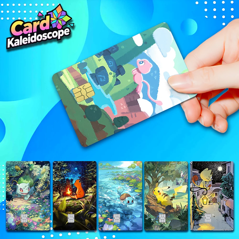 

【S1‌】PTCG Pocket Card Illustration‌ Series Credit Card Skin Stickers for VISA JCB Mastercard and Other Bank Card Decorations