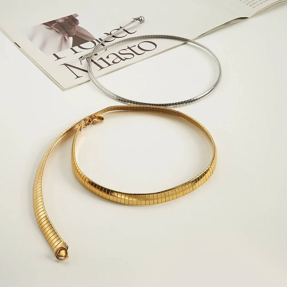 

ENFASHION воротник Acero змеиная цепочка ожерелье для женщин из нержавеющей стали 18-каратное золото модное простое коктейльное украшение P 243466