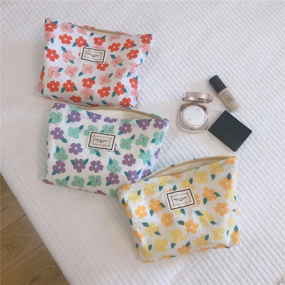 Small Large Toilet Beauty Toiletry Phone Purse Bags Travel Mini Lipstick Pouch Fashion Women's Cosmetic Storage Bag Girl Foral